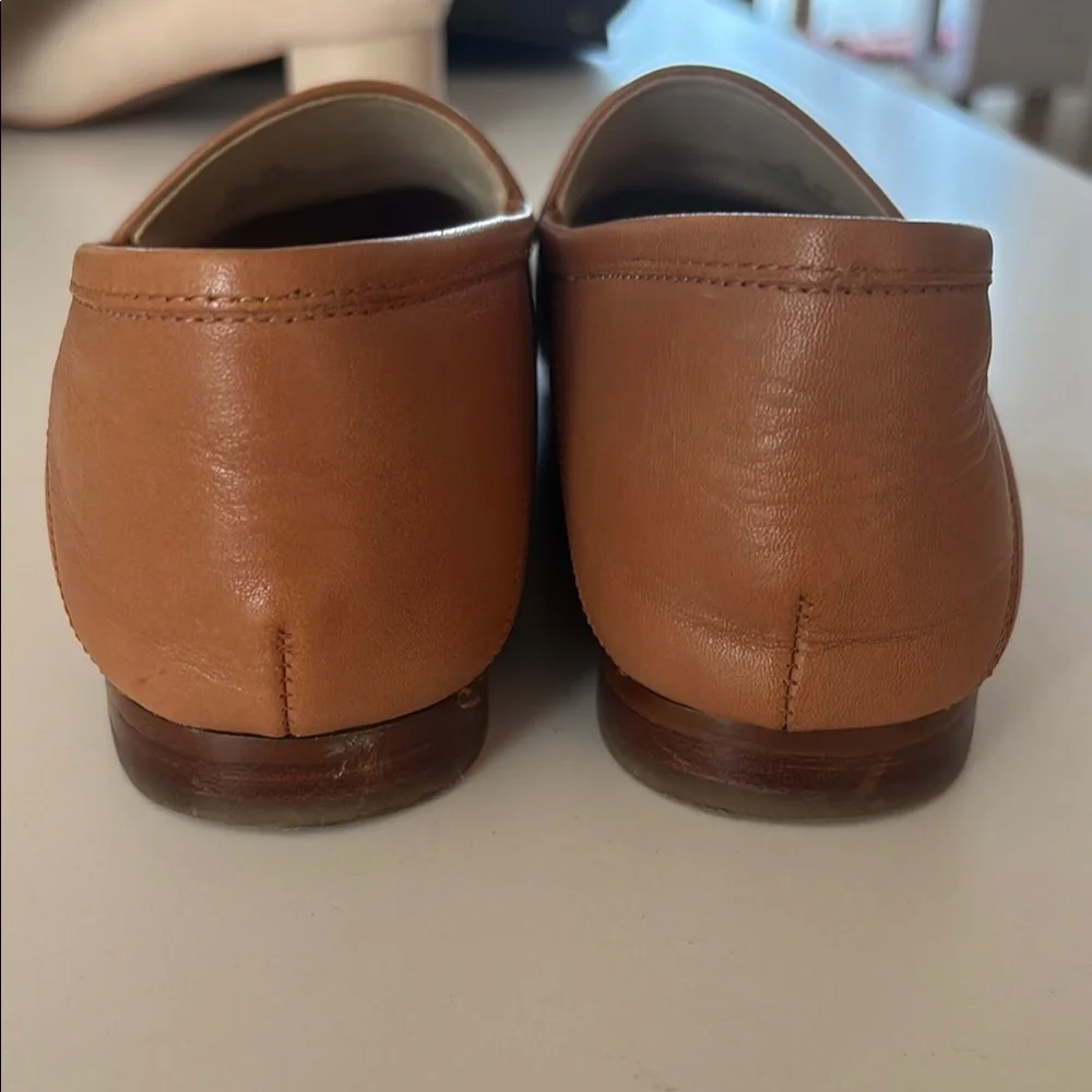 Sam Edelman Tan Leather Loafers with gold Horsebit - Picture 2 of 5